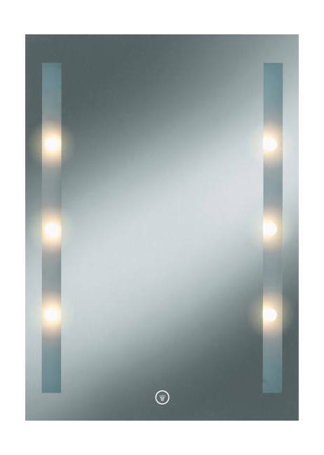 Zurbrüggen LED-Lichtspiegel MOONLIGHT LED-Lichtspiegel mit vertikalen Leuchtstreifen, frontale Ansicht