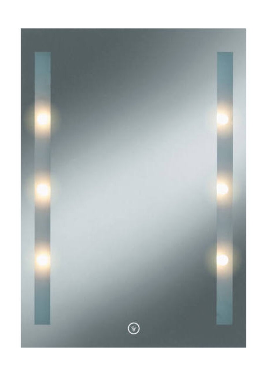 LED-Lichtspiegel mit vertikalen Leuchtstreifen, frontale Ansicht