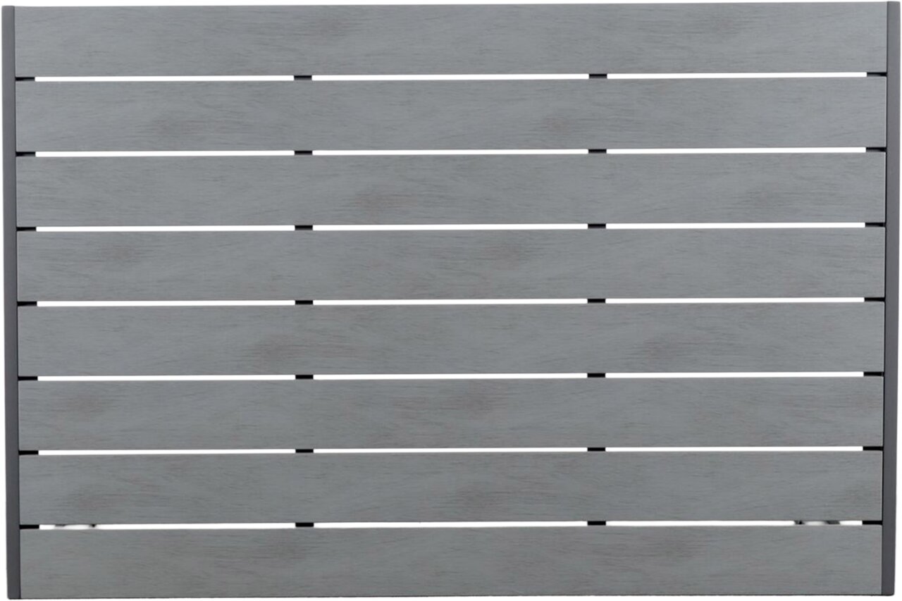 Gartentischplatte aus Holzlatten in grauer Farbe, Draufsicht