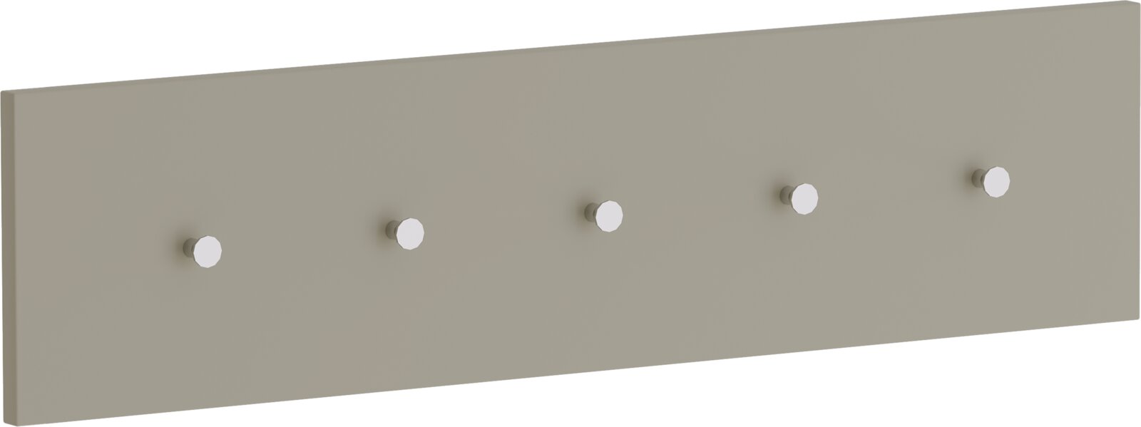 Hakenleiste mit fünf Haken, seitliche Perspektive