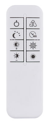 Fernbedienung für Deckenleuchte KUNI, Vorderansicht mit verschiedenen Steuerungssymbolen.