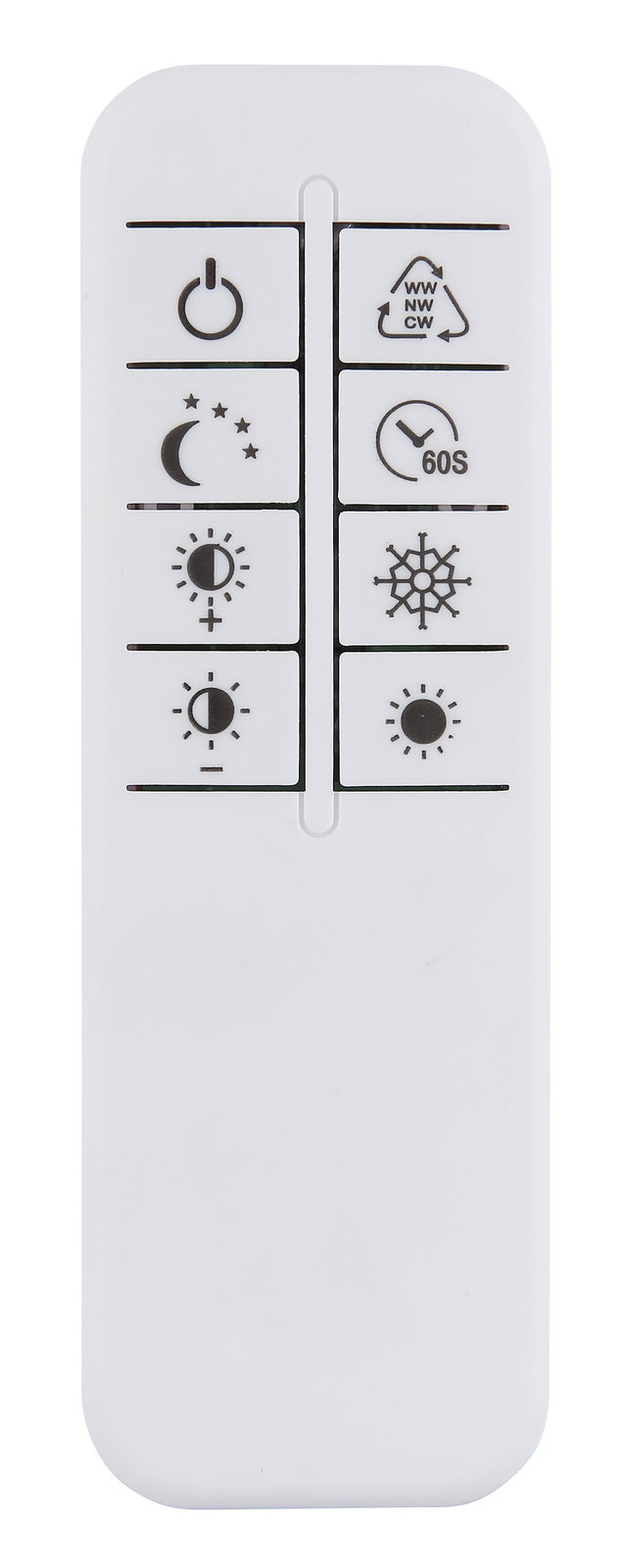 Globo Lighting Deckenleuchte KUNI Fernbedienung für Deckenleuchte KUNI, Vorderansicht mit verschiedenen Steuerungssymbolen.