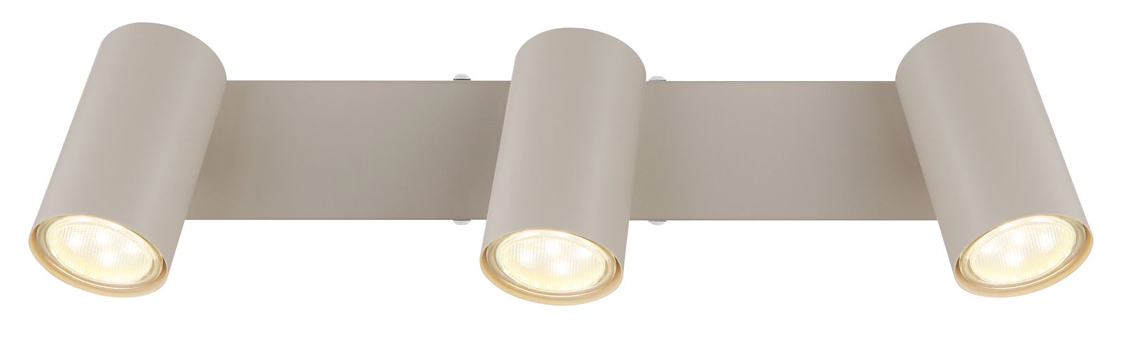 Dreifacher Strahler in zylindrischer Form, frontal betrachtet