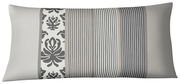 Kissenbezug mit grauem Ornament- und Streifenmuster, Vorderansicht