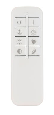 Fernbedienung für LED-Paneel, Vorderansicht mit verschiedenen Lichtsteuerungssymbolen