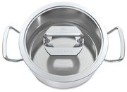 Topf aus Edelstahl mit zwei Griffen, Draufsicht