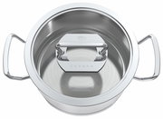 Topf aus Edelstahl mit zwei Griffen, Draufsicht
