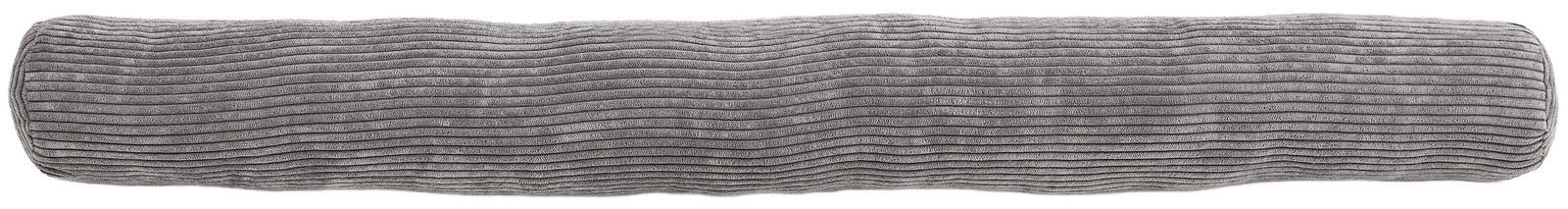 Andiamo 90 cm EMY Graues, längliches Kissen mit gerippter Struktur, seitliche Perspektive