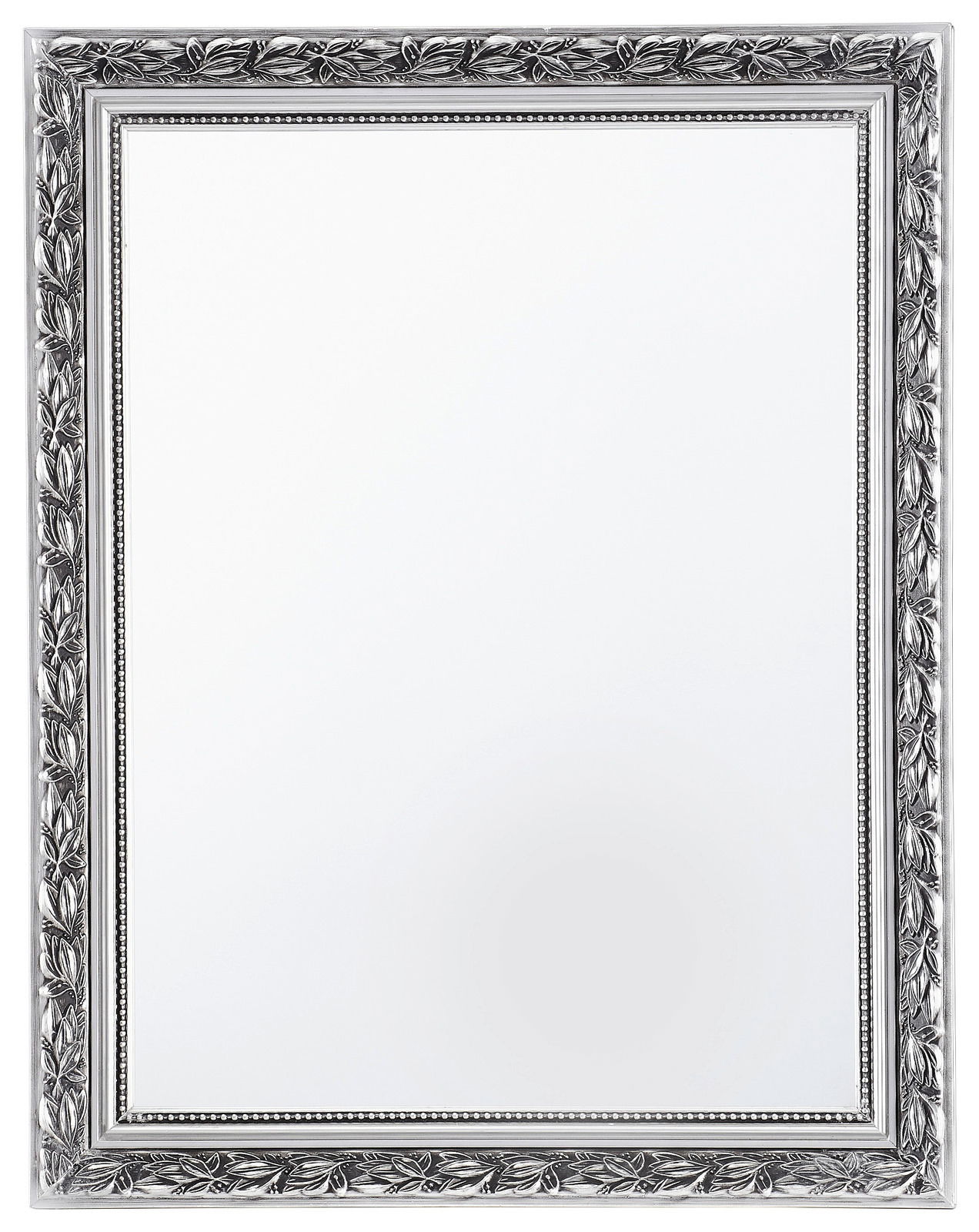 Rechteckiger Spiegel mit dekorativem Rahmen, frontal abgebildet, Serie LISSI, ca. 55x70 cm.