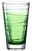 Grünes Trinkglas Vario 280ml mit spiralförmigem Design, seitliche Perspektive