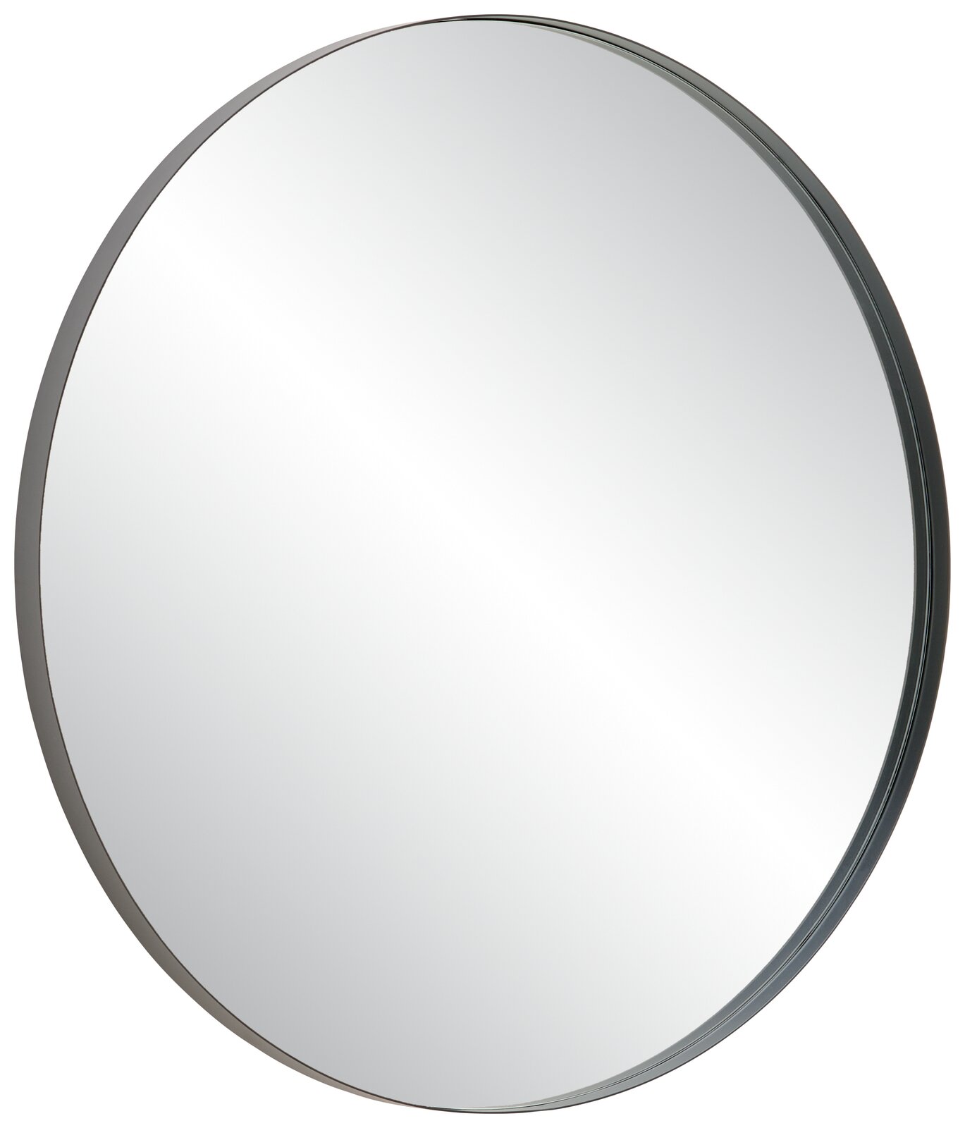 Runder Wandspiegel mit einem Durchmesser von ca. 80 cm, seitliche Perspektive