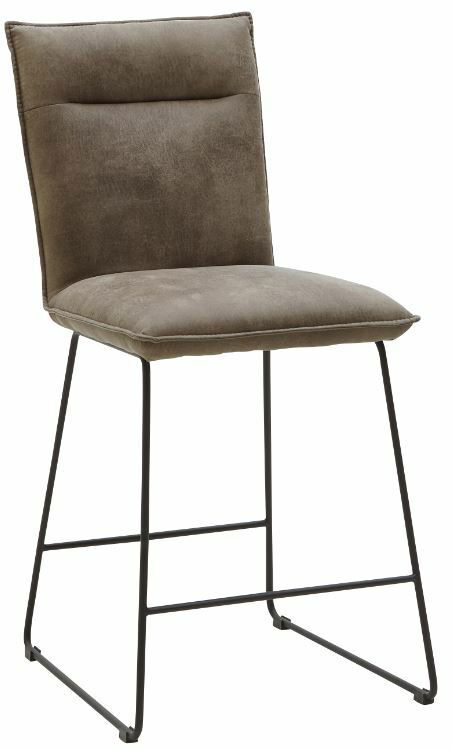 Valnatura Tresenstuhl SCALA Moderner Tresenstuhl mit braunem Polster und schwarzem Metallgestell, seitliche Perspektive