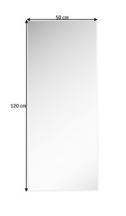 Facetspiegel met de afmetingen 50 x 120 cm, afgebeeld van voren.