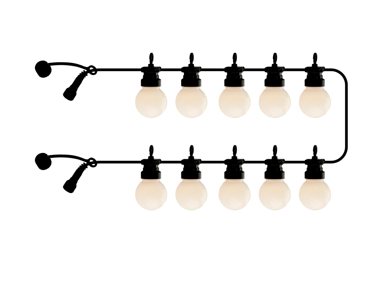 Sirius Solar Lichterkette Erweiterung LUCAS Solarbetriebene Lichterkette mit 10 LED-Lampen, seitliche Perspektive