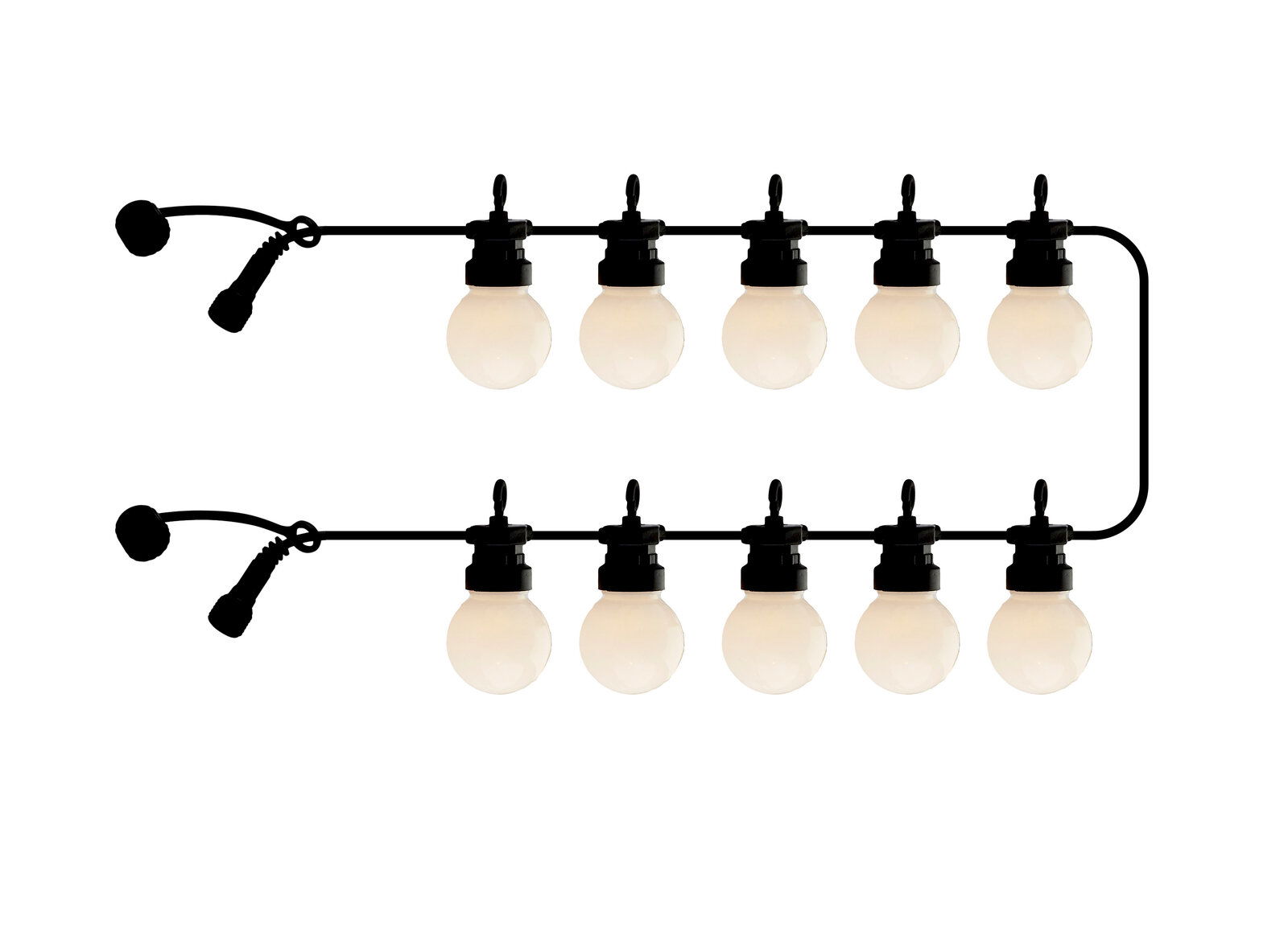 Sirius Solar Lichterkette Erweiterung LUCAS Solarbetriebene Lichterkette mit 10 LED-Lampen, seitliche Perspektive
