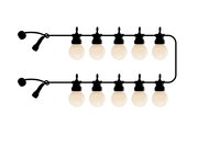 Solarbetriebene Lichterkette mit 10 LED-Lampen, seitliche Perspektive