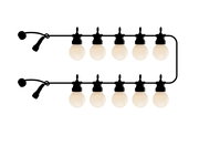 Solarbetriebene Lichterkette mit 10 LED-Lampen, seitliche Perspektive
