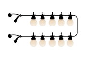 Solarbetriebene Lichterkette mit 10 LED-Lampen, seitliche Perspektive