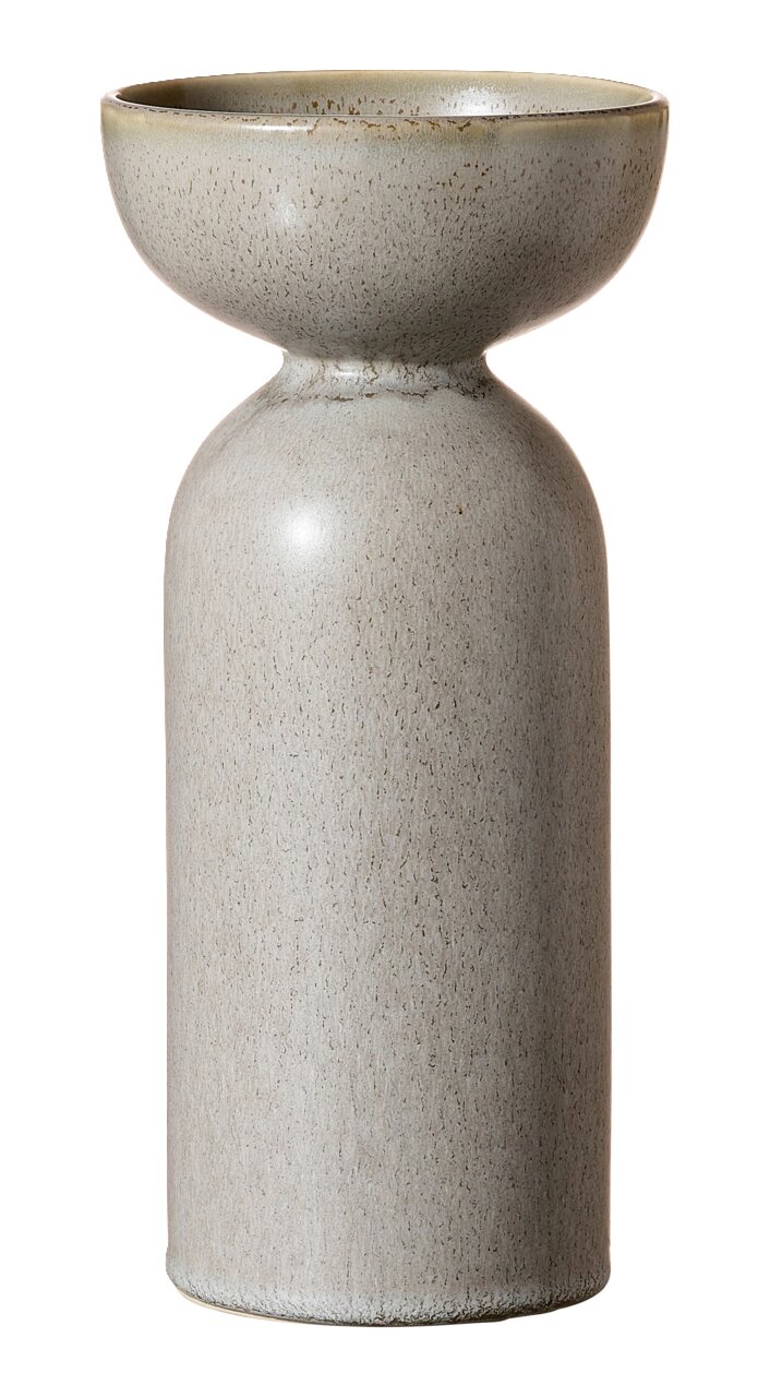 Graue Vase Imperia, 26,4 cm hoch, in frontaler Ansicht