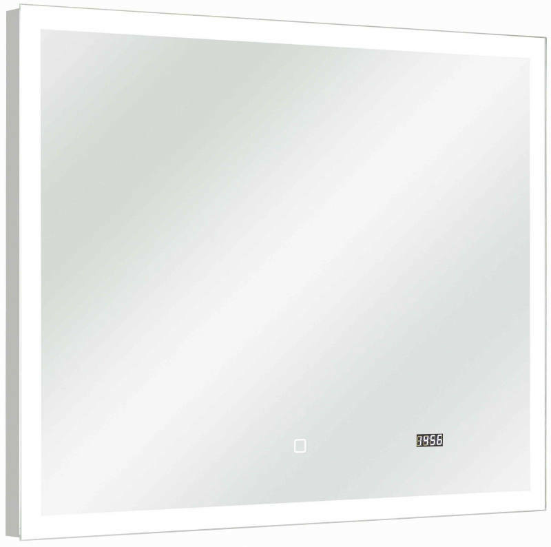 XORA LED-Spiegel LED-Spiegel mit digitaler Uhranzeige, seitliche Perspektive