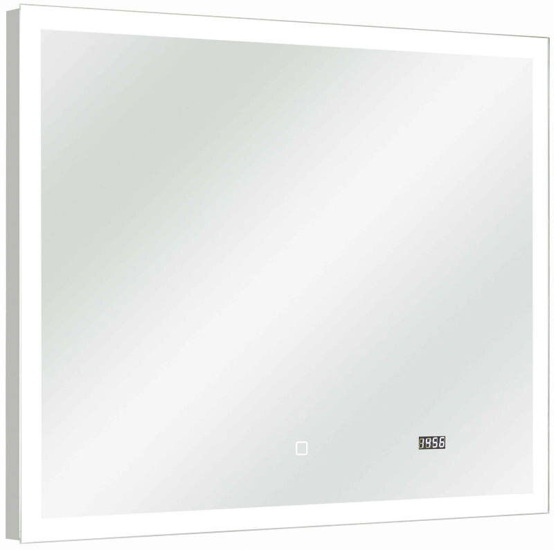 XORA LED-Spiegel LED-Spiegel mit digitaler Uhranzeige, seitliche Perspektive