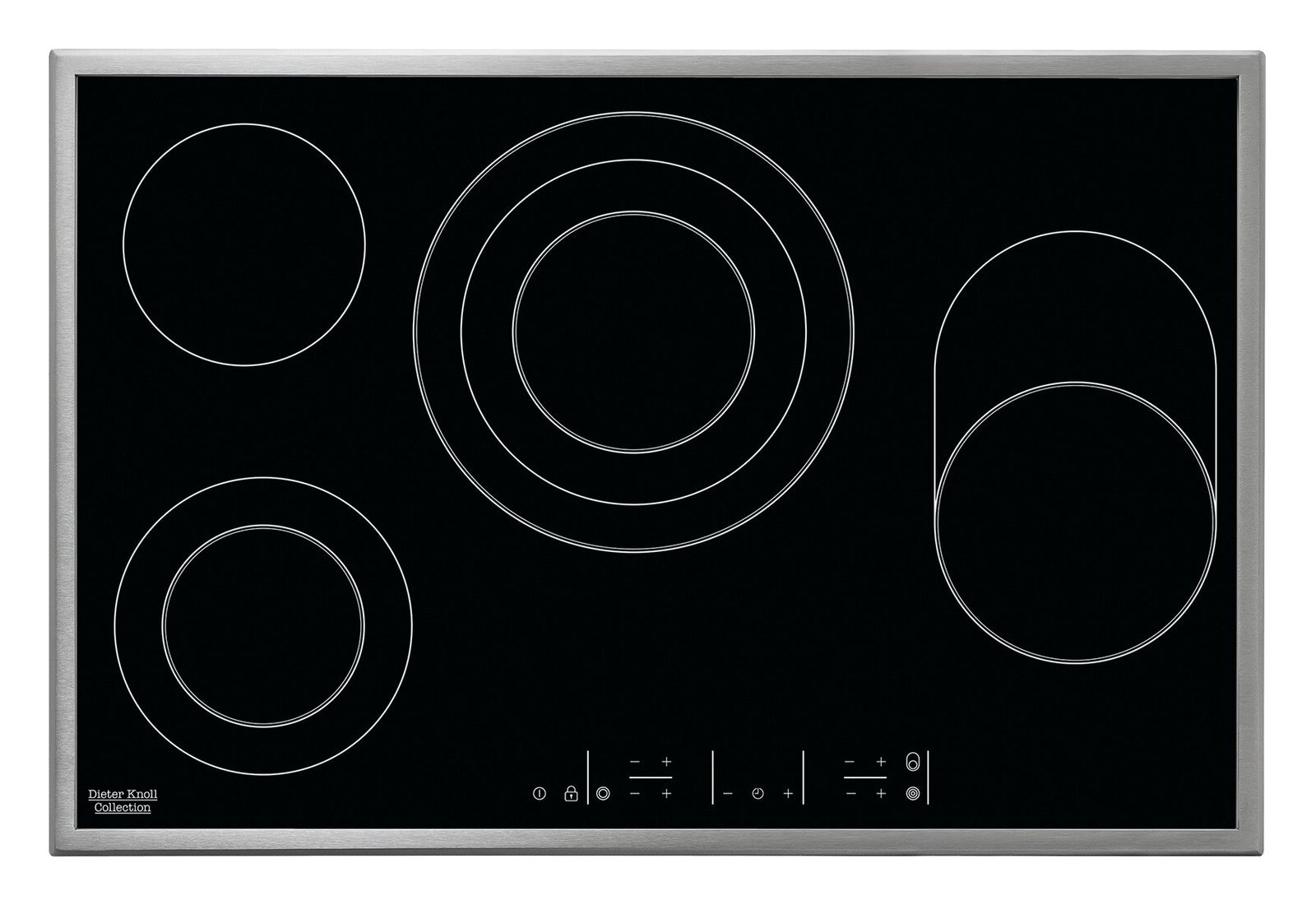 Glaskeramikkochfeld mit vier Kochzonen, Draufsicht