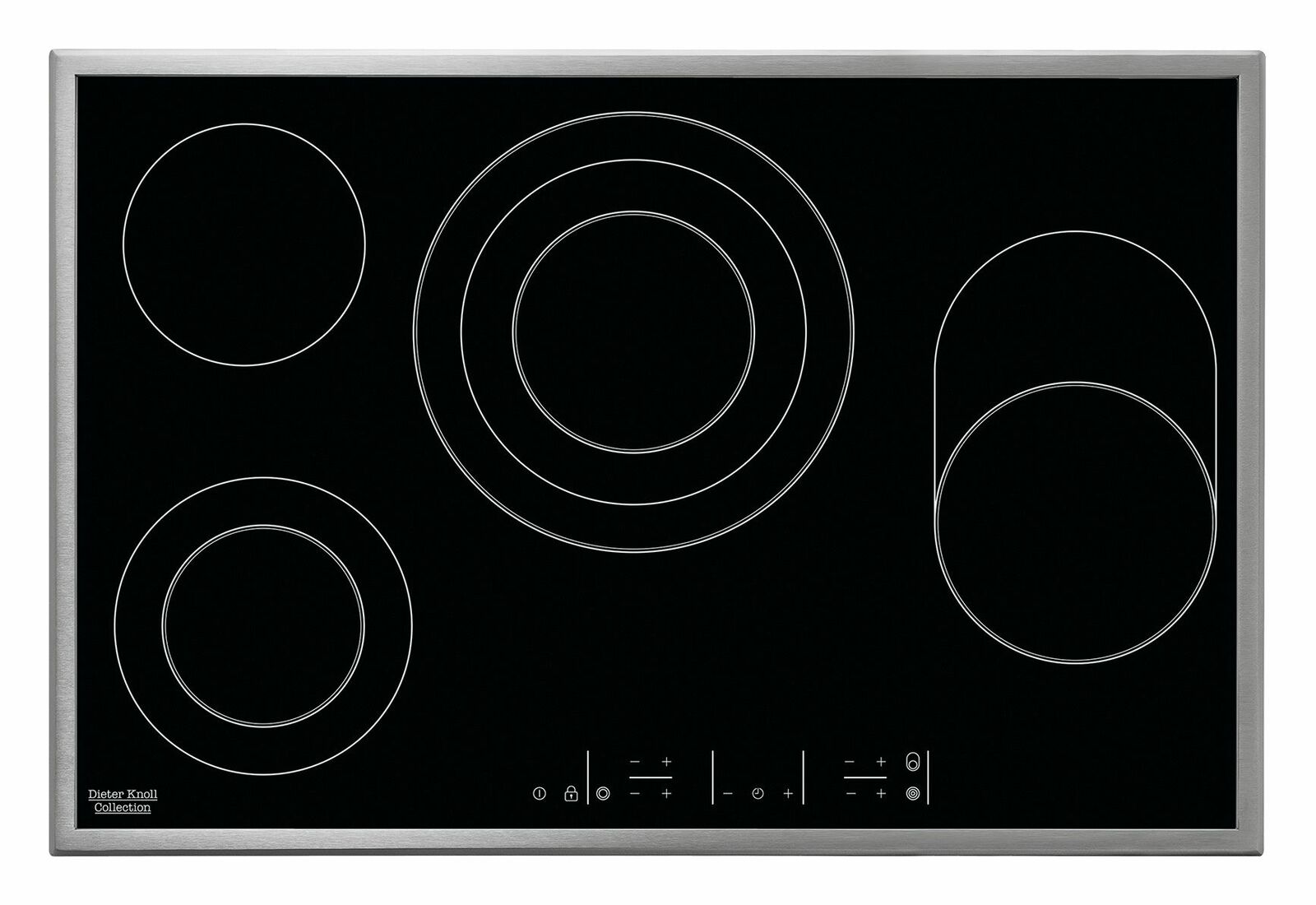 Glaskeramikkochfeld mit vier Kochzonen, Draufsicht