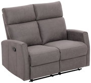 Graues 2-Sitzer-Sofa mit verstellbaren Rückenlehnen, seitliche Perspektive