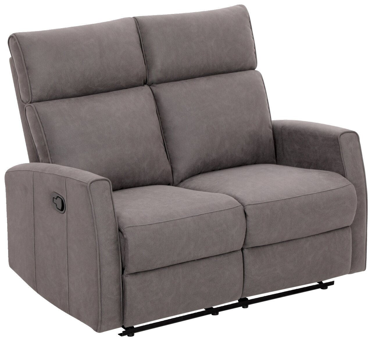 XORA Sofa 2er LIAN Graues 2-Sitzer-Sofa mit verstellbaren Rückenlehnen, seitliche Perspektive