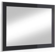 Moderner rechteckiger Spiegel mit schwarzem Rahmen, seitliche Perspektive