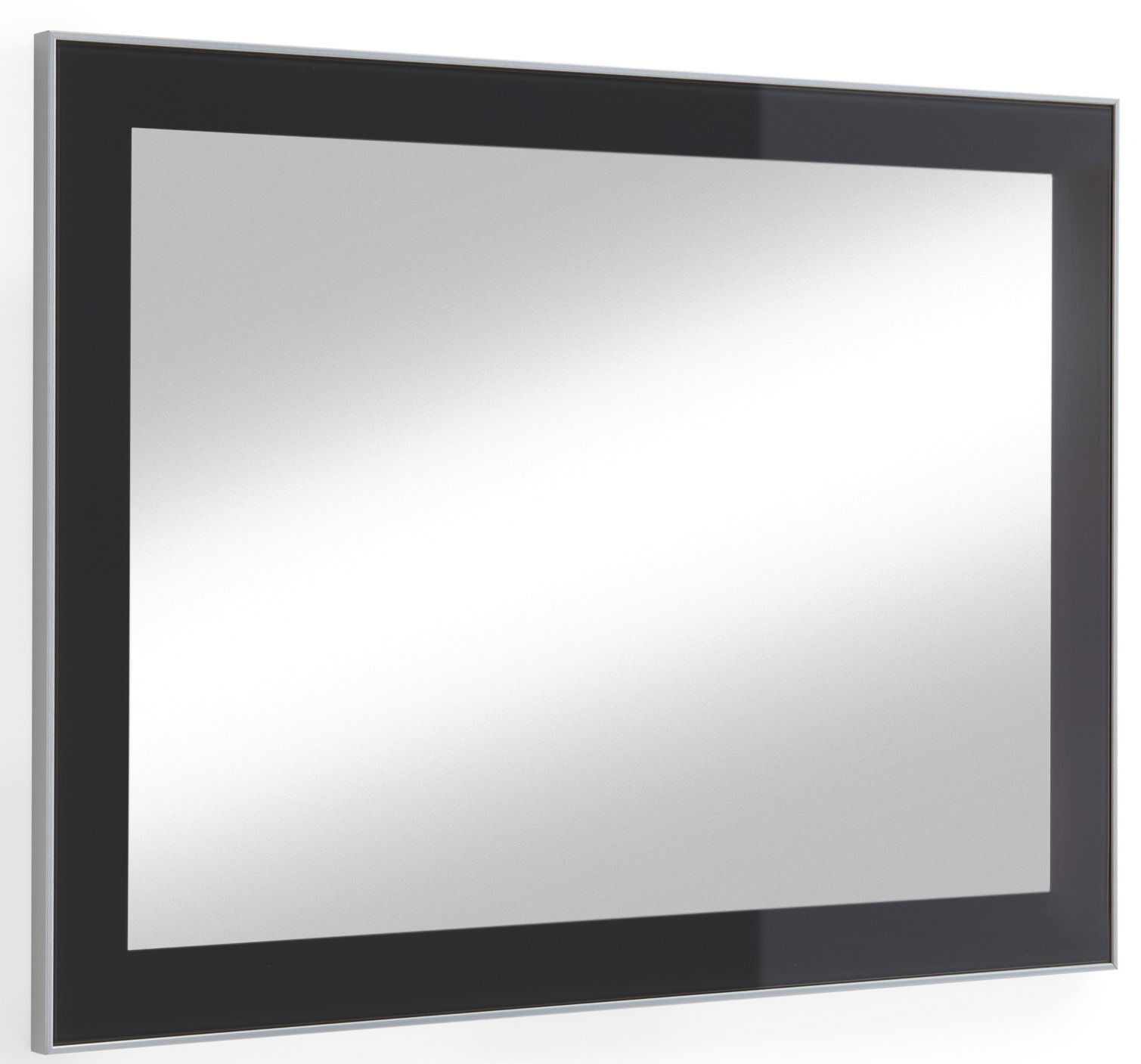 VOSS Spiegel SANTINA Moderner rechteckiger Spiegel mit schwarzem Rahmen, seitliche Perspektive