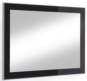 Moderner rechteckiger Spiegel mit schwarzem Rahmen, seitliche Perspektive