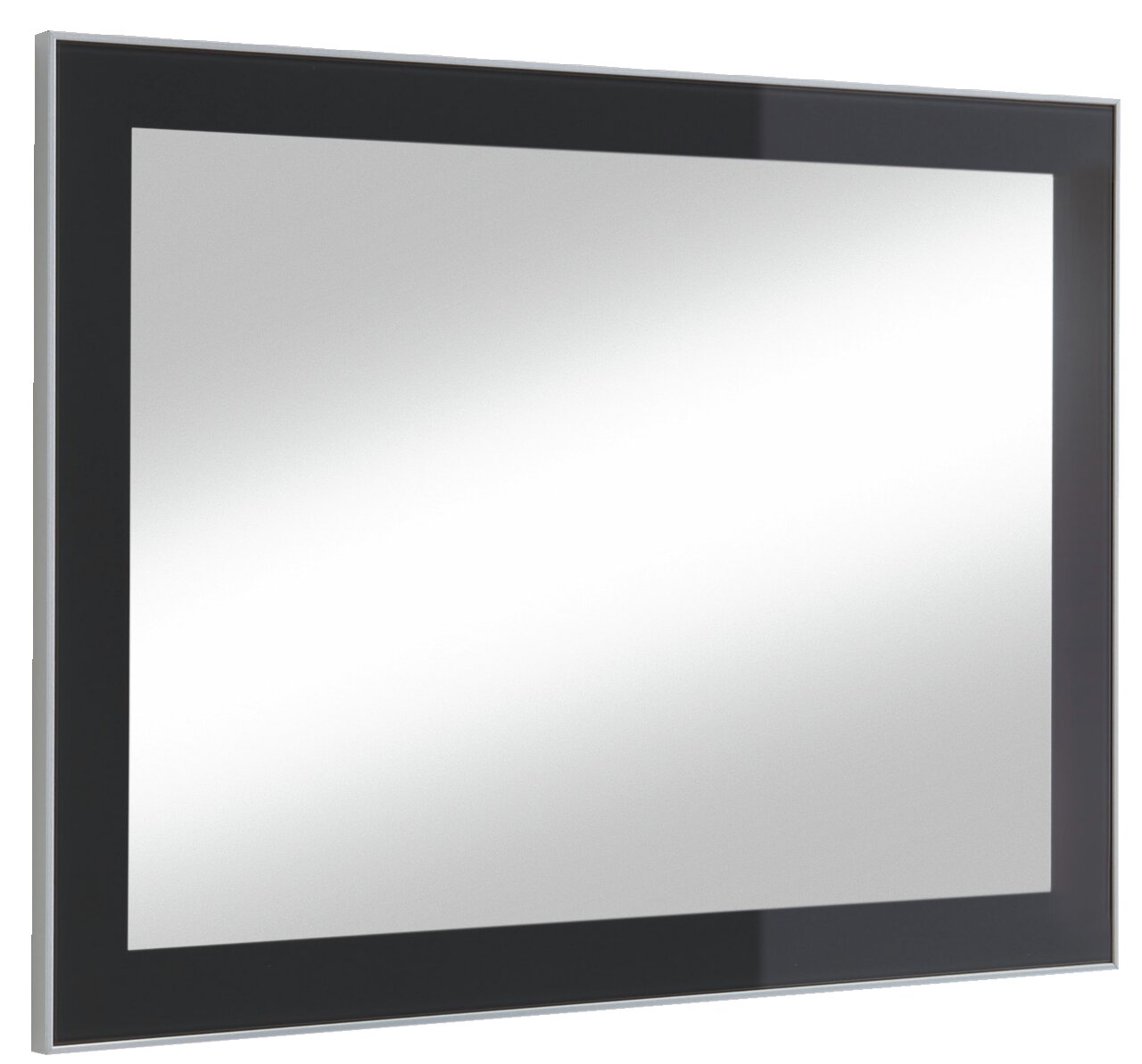 VOSS Spiegel SANTINA Moderner rechteckiger Spiegel mit schwarzem Rahmen, seitliche Perspektive