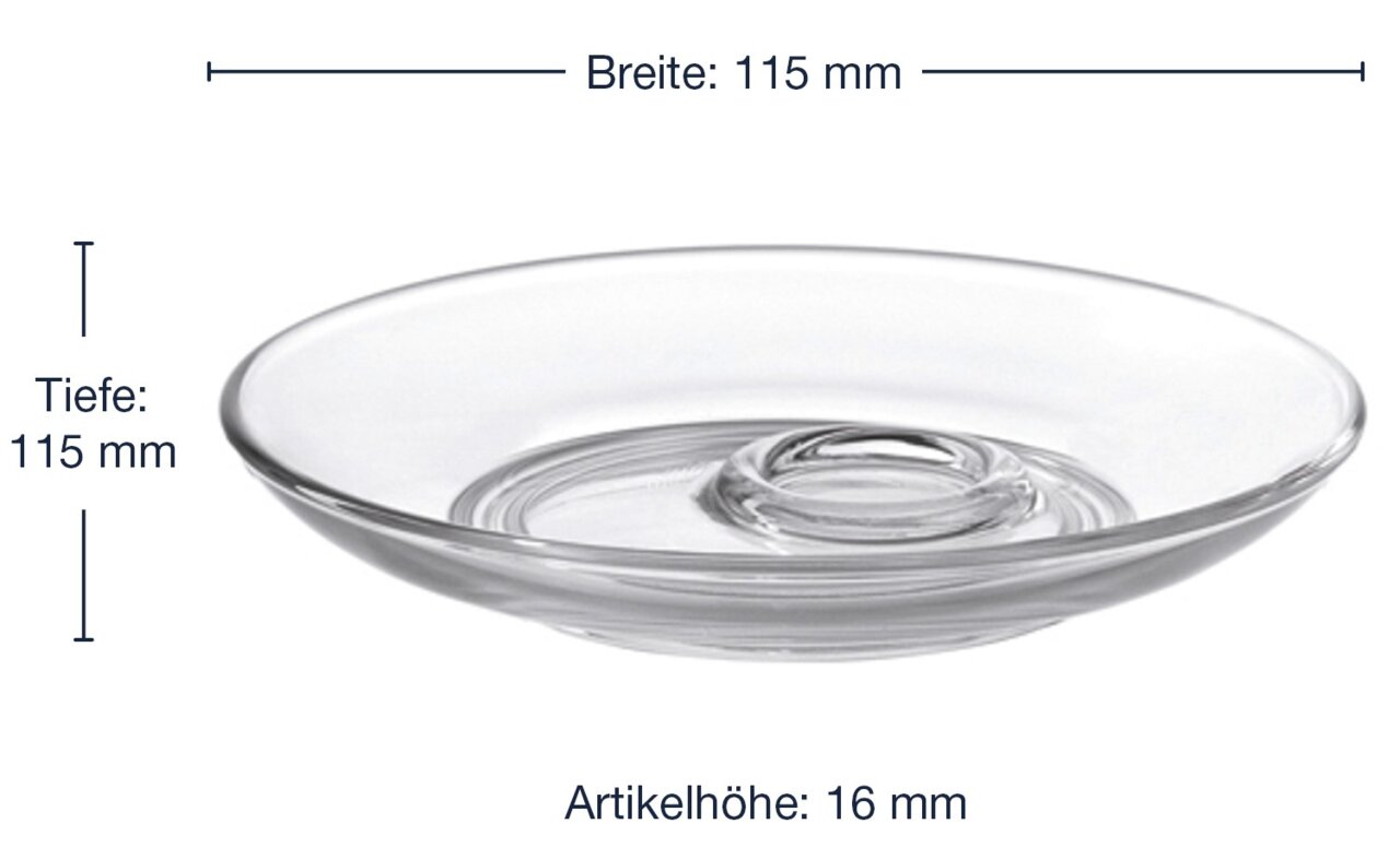 Glazen schotel Senso 11,5 cm, zijaanzicht