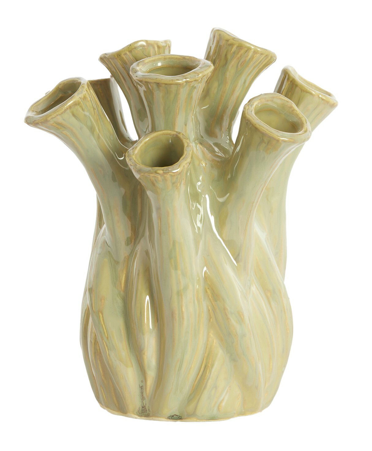 Light&Living Vase LYSET 24,5cm Keramikvase mit mehreren Röhren in organischer Form, seitliche Perspektive