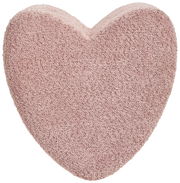 Herzförmiger Hocker aus rosa Stoff, Ansicht von oben