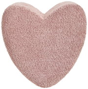 Herzförmiger Hocker aus rosa Stoff, Ansicht von oben