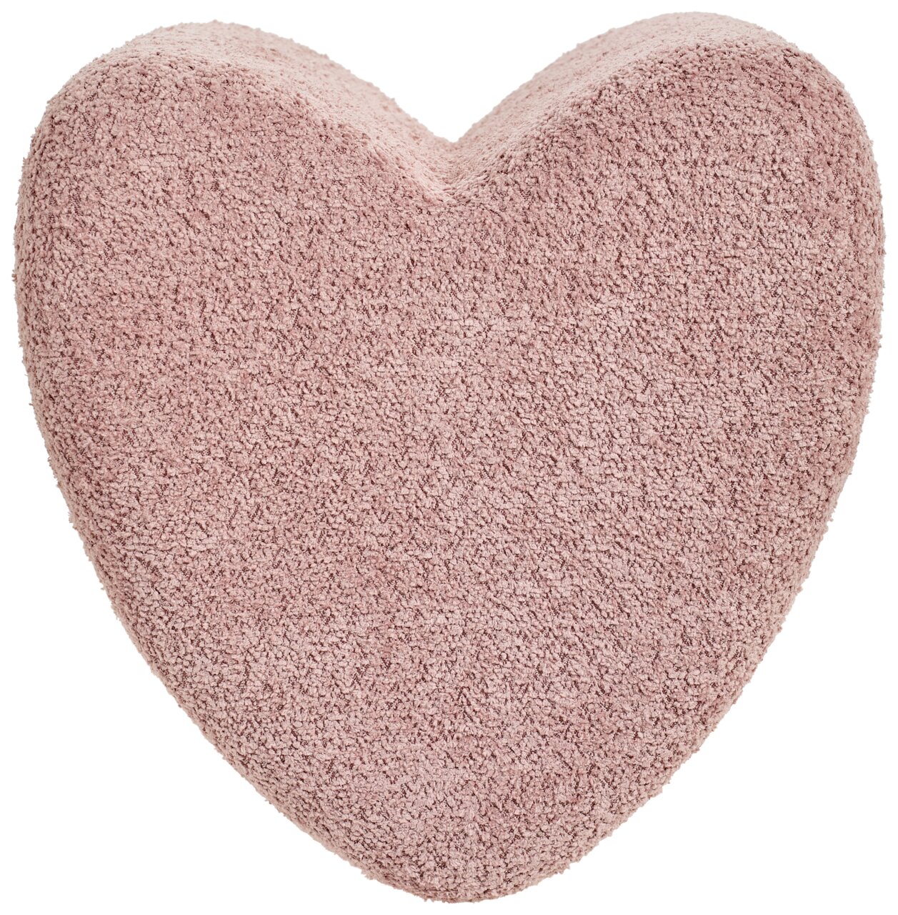 Herzförmiger Hocker aus rosa Stoff, Ansicht von oben