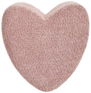 Herzförmiger Hocker aus rosa Stoff, Ansicht von oben