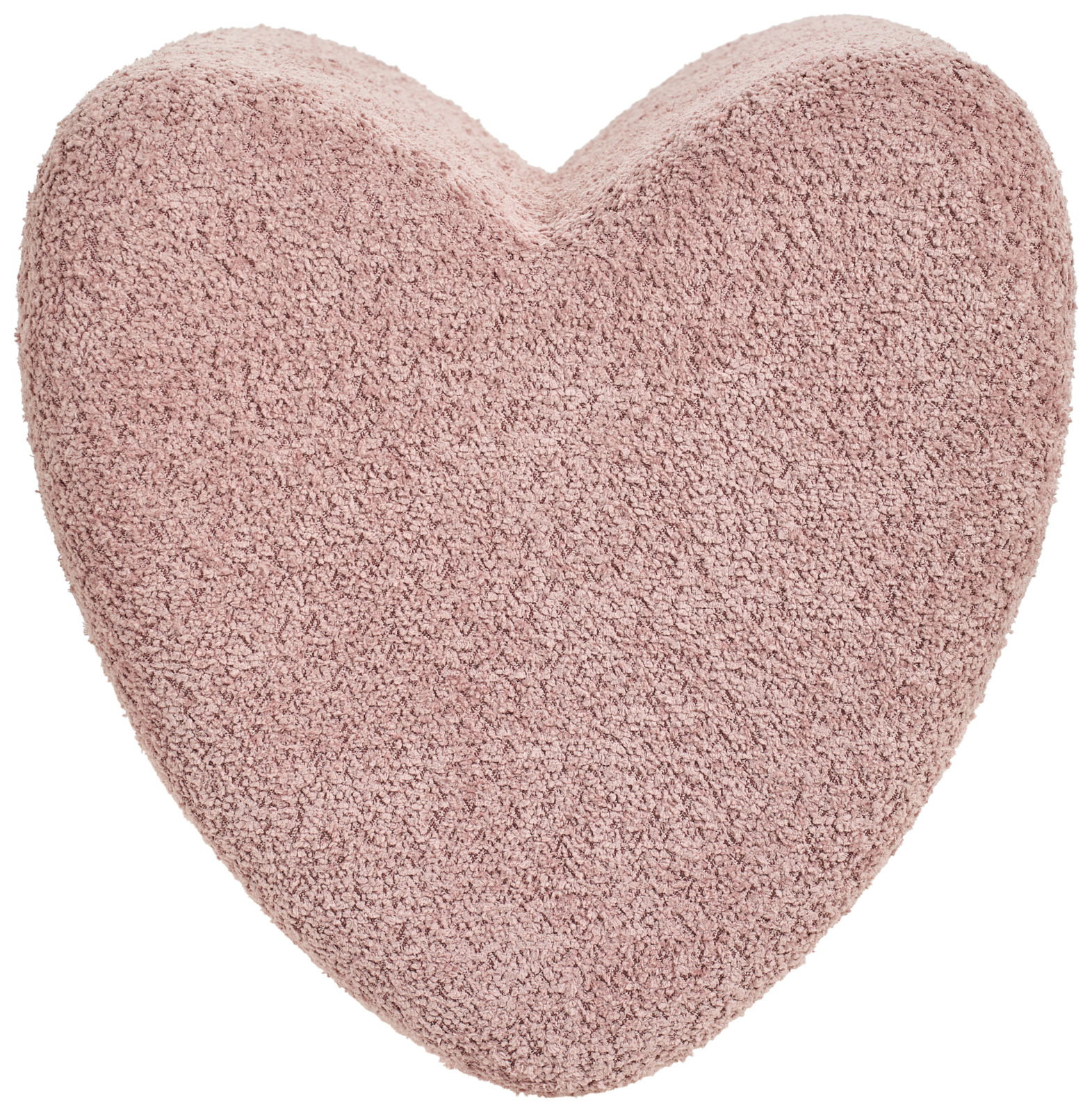 Herzförmiger Hocker aus rosa Stoff, Ansicht von oben