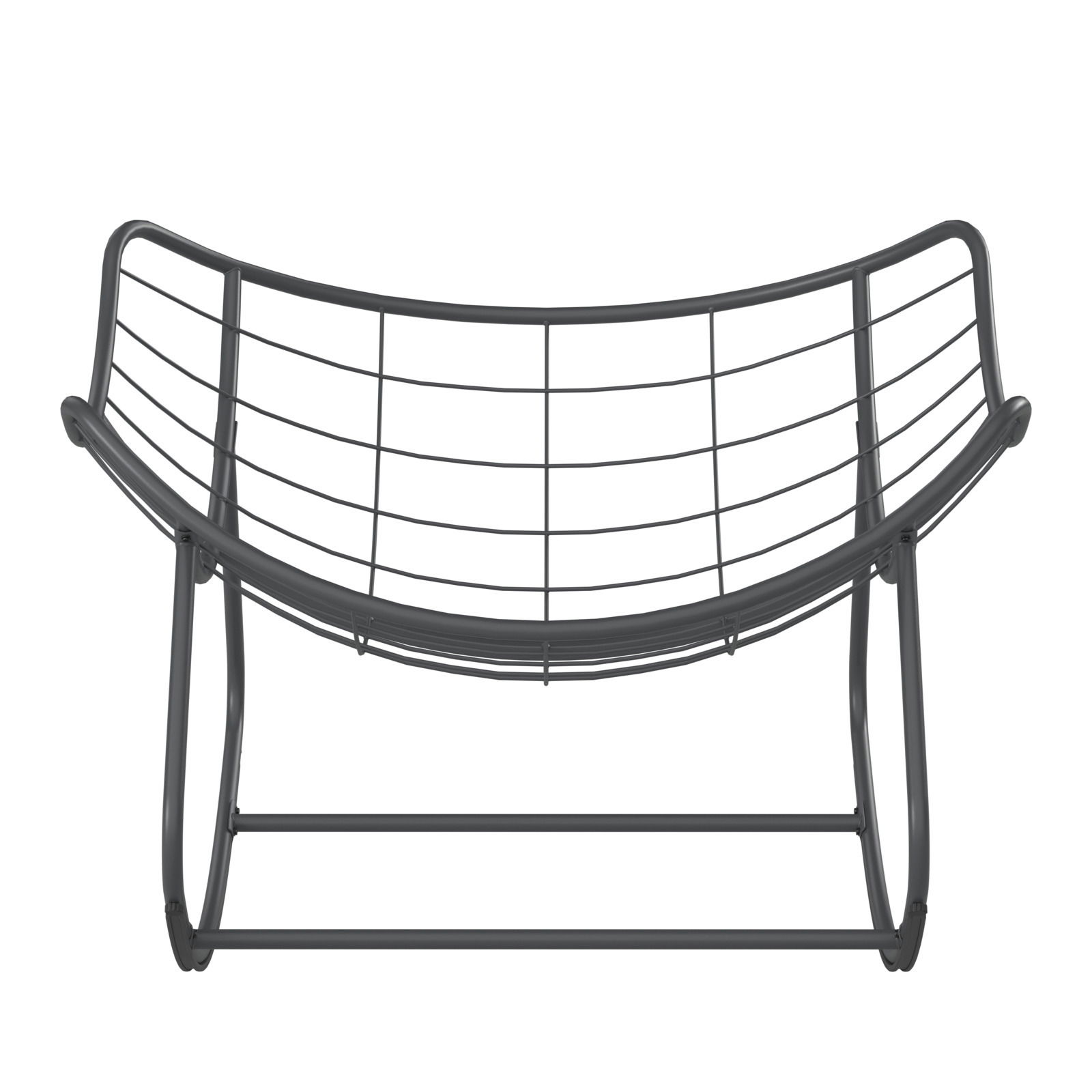 Moderner Schaukelsessel aus Metall, Vorderansicht