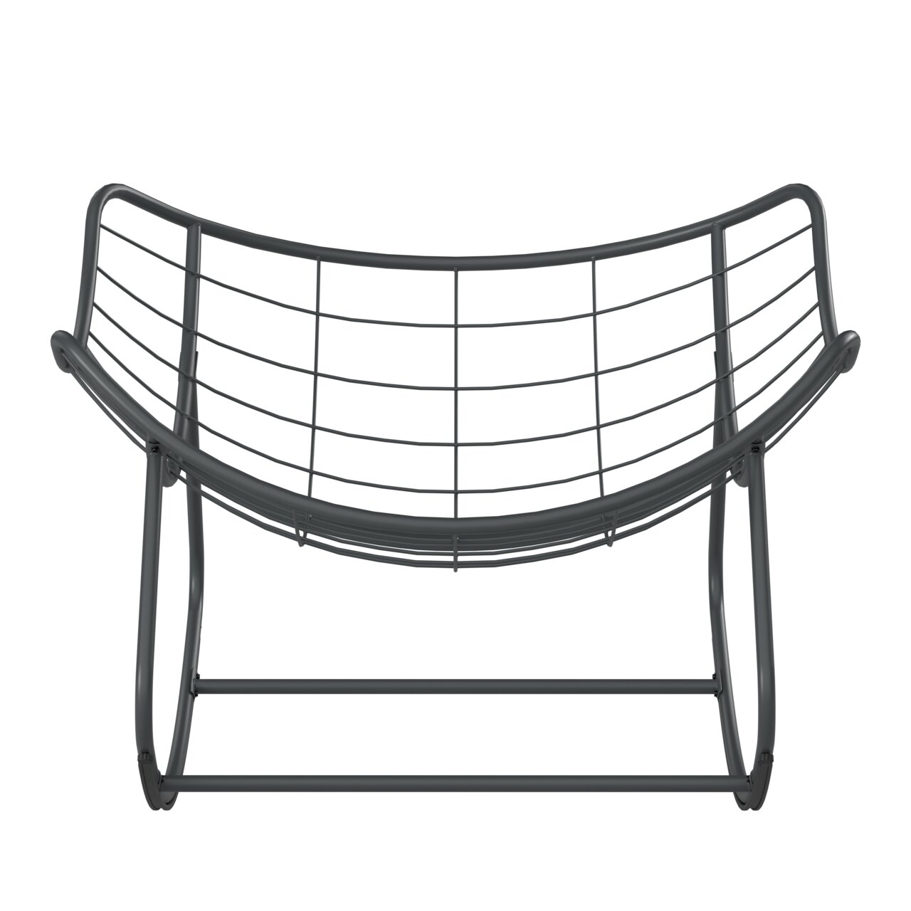 Moderner Schaukelsessel aus Metall, Vorderansicht