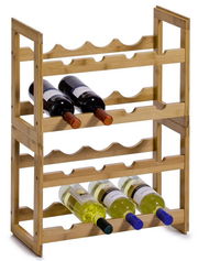Weinregal aus Holz für 8 Flaschen, seitliche Perspektive