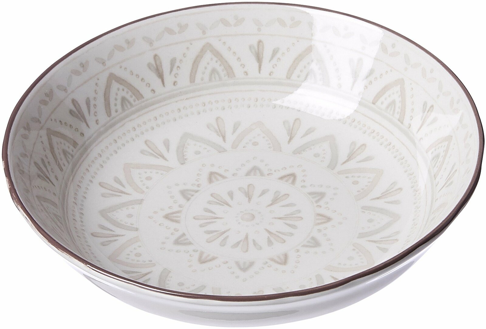 Ritzenhoff & Breker Beilagenschale VALENCIA Weißes Beilagenschale mit dekorativem Muster, seitliche Perspektive