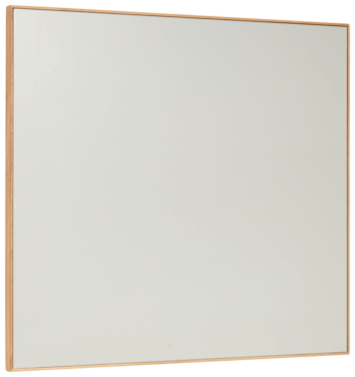 Rechteckiger Spiegel mit Holzrahmen, seitliche Perspektive