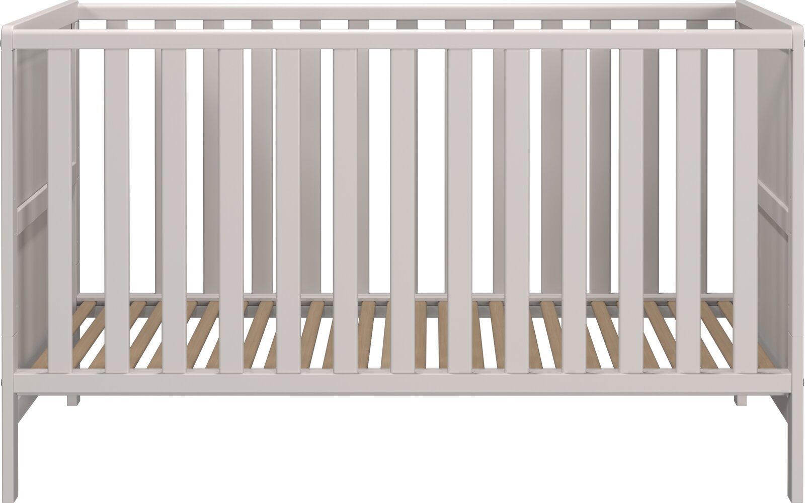 Wit houten babybedje, vooraanzicht