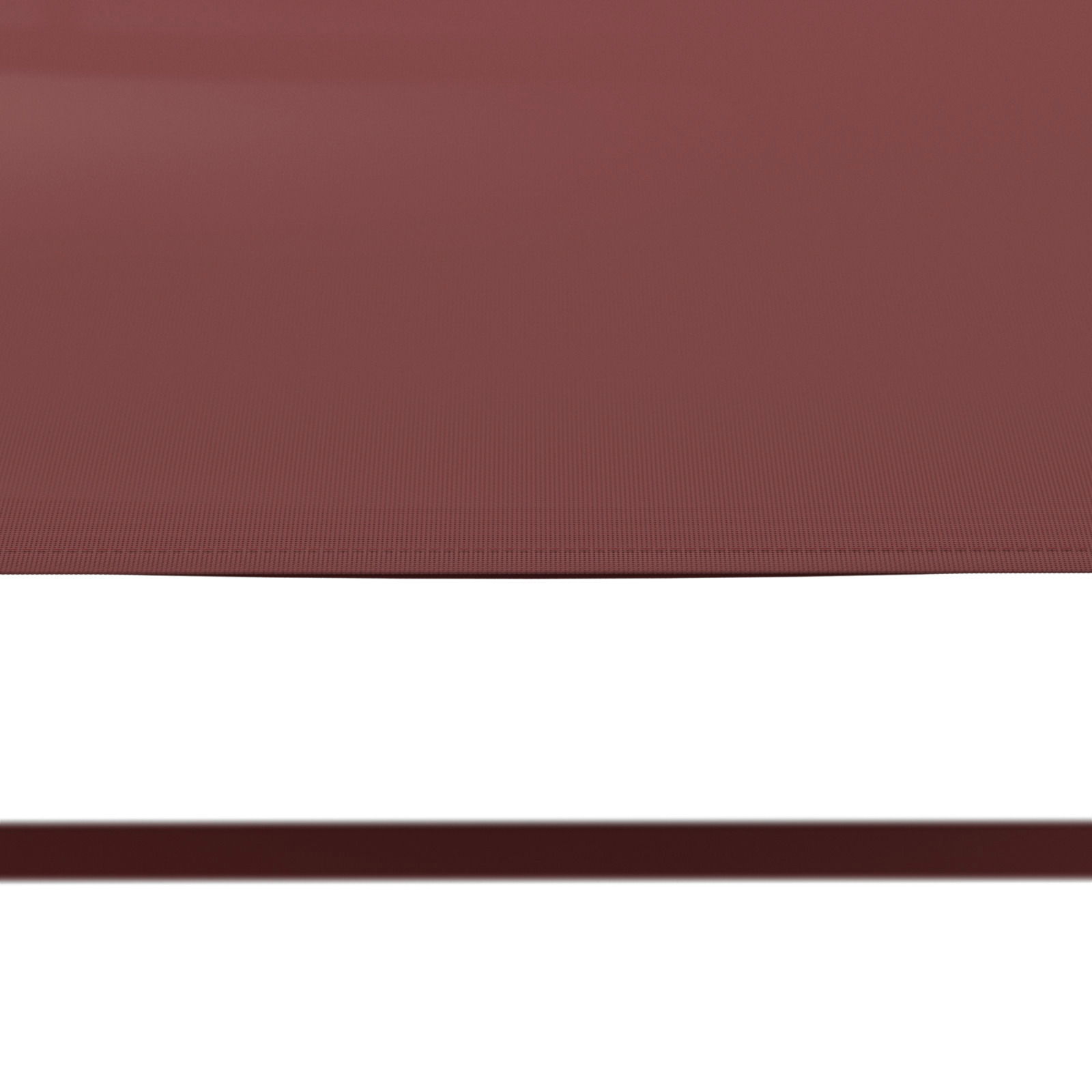 Nahaufnahme einer Sonnenliege in Rot aus seitlicher Perspektive