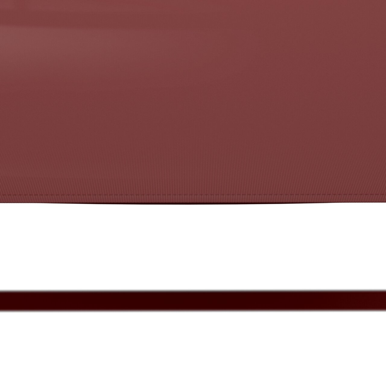 Nahaufnahme einer Sonnenliege in Rot aus seitlicher Perspektive