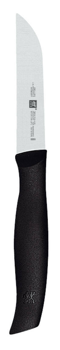 Gemüsemesser TWIN GRIP mit schwarzem Griff und silberner Klinge, seitliche Ansicht
