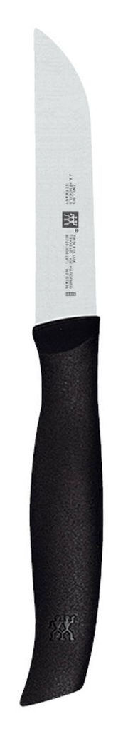 Gemüsemesser TWIN GRIP mit schwarzem Griff und silberner Klinge, seitliche Ansicht